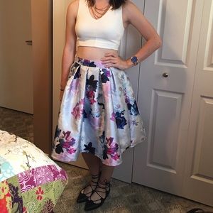 Floral mid length skirt